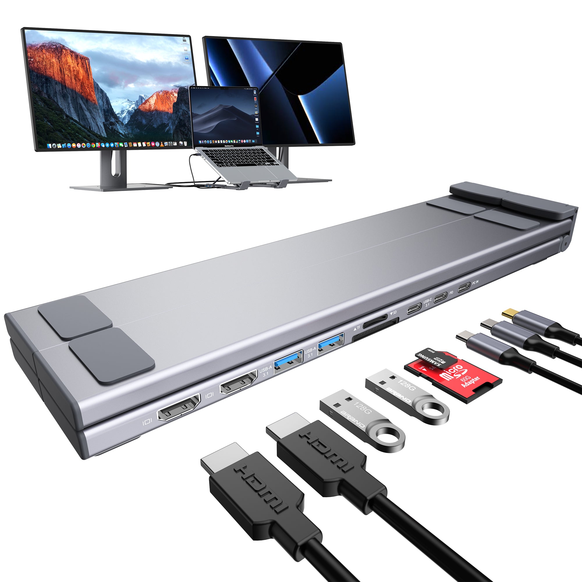 8-in-1 USB-C Laptop Dock Stand