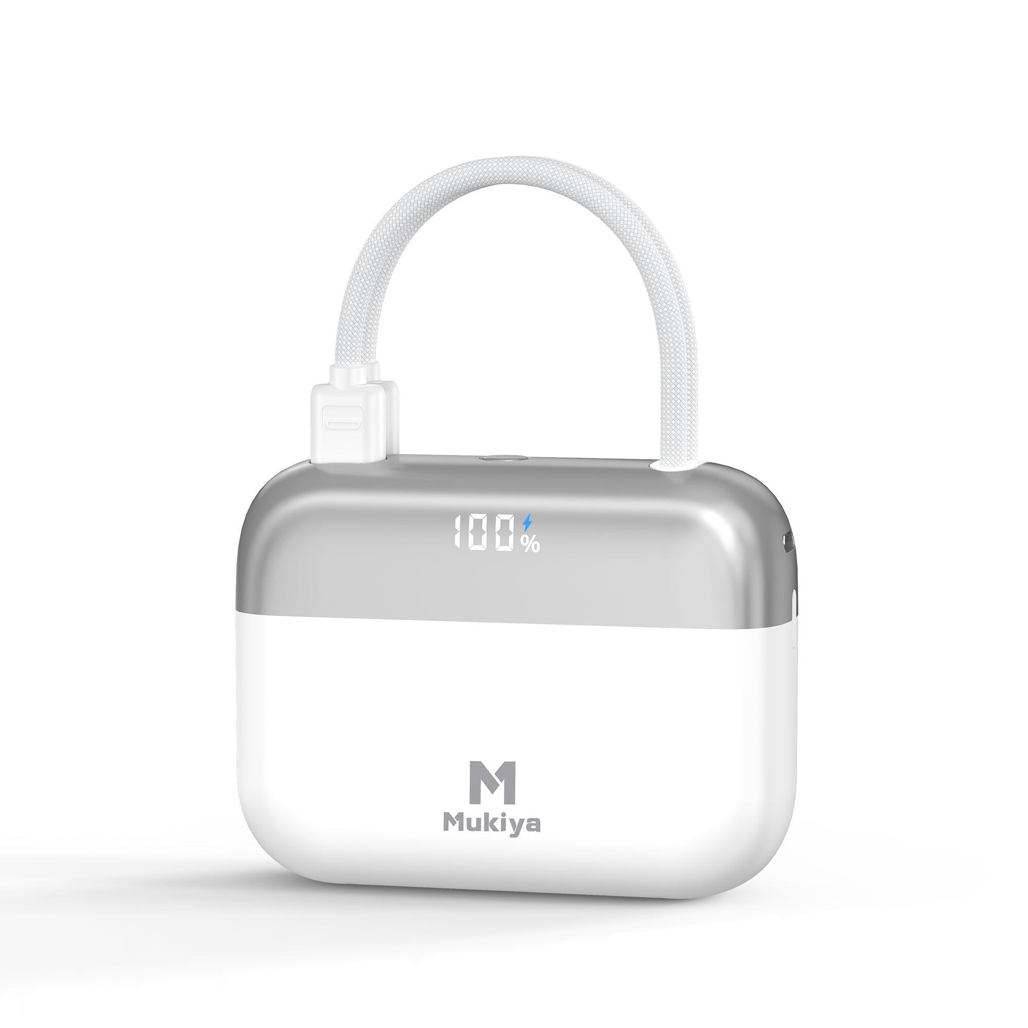 Mukiya Compact Dual-Cable Power Bank with Lightning & USB-C