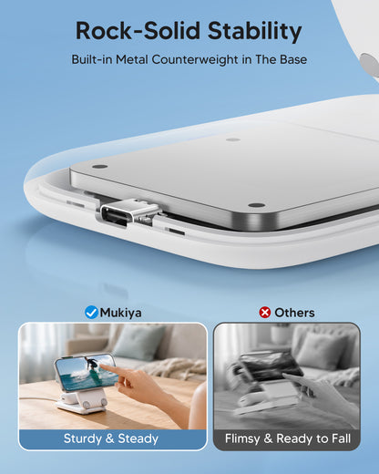 Mukiya Suitcase 3-in-1 Foldable Magnetic Wireless Charger | Travel Charging Station