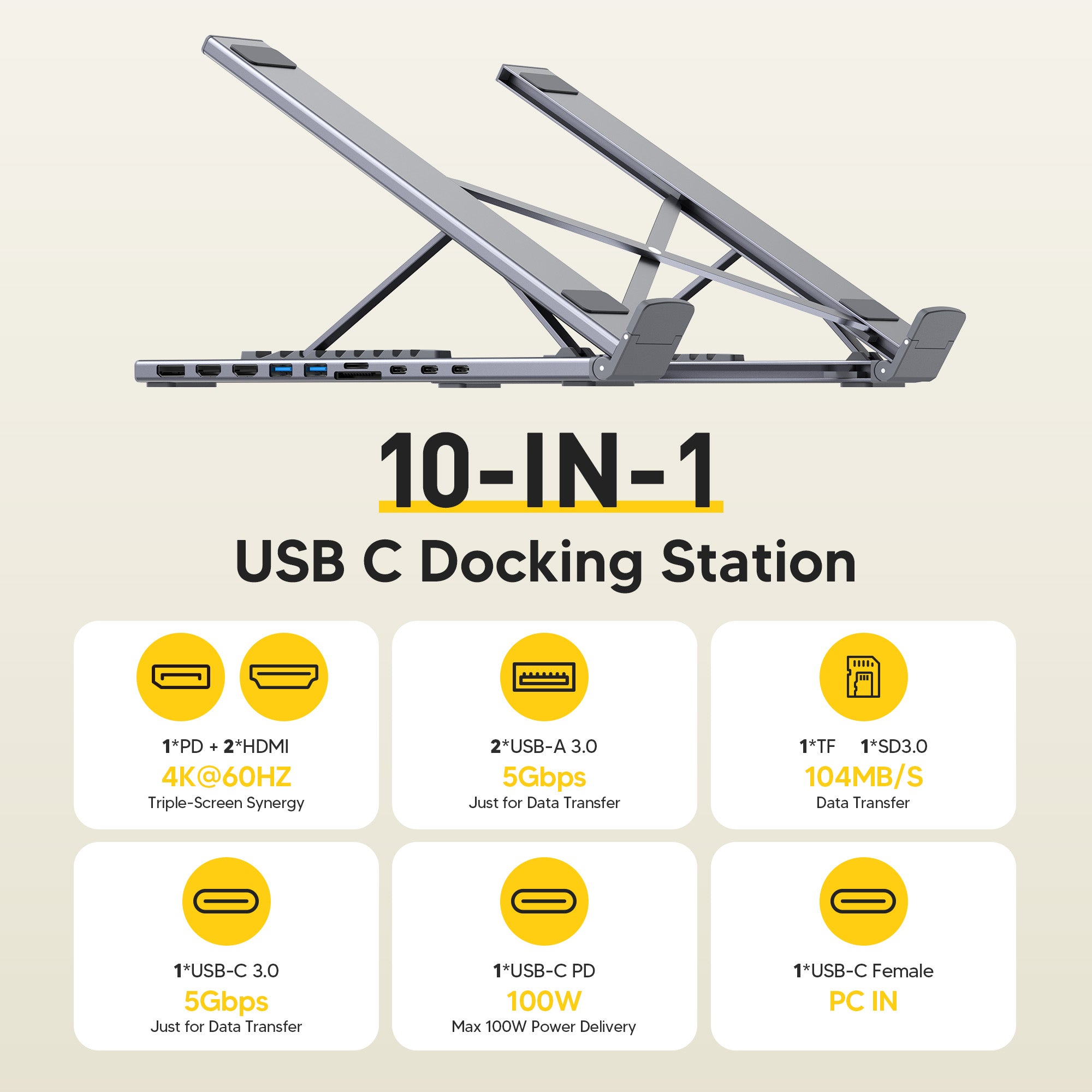 USB-C Laptop Docking Station Stand Max