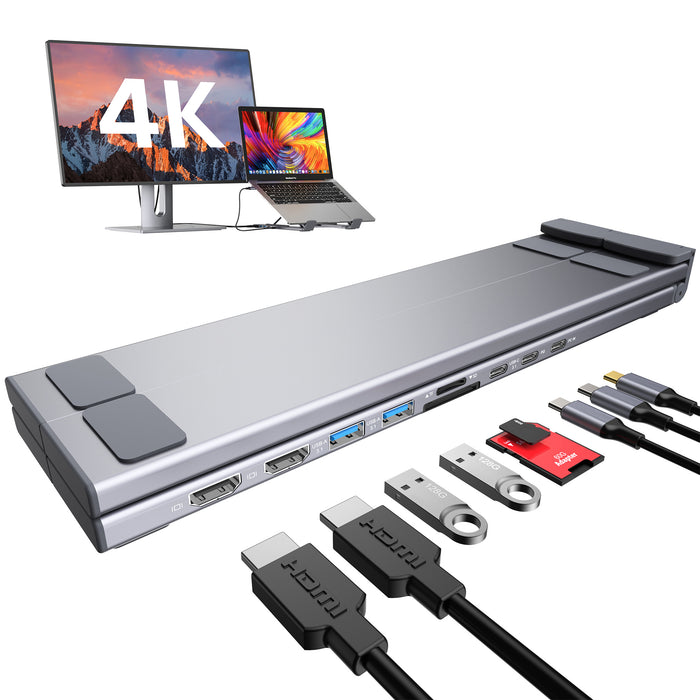 Mukiya USB-C Laptop Dock Stand – Advanced Display | Dual Monitor
