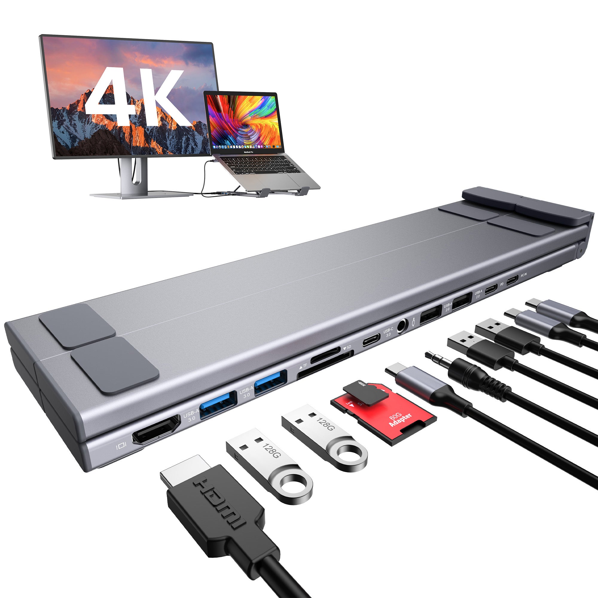 Triple Display USB-C Laptop Docking Station Stand | Mukiya
