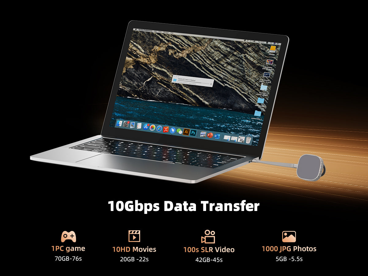 Lightning Fast 10Gbps USB 3.1 Gen2 Transfer Speeds - Move 1GB Data in 1.5 Seconds with Mukiya SSD Case