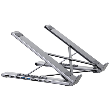 Mukiya USB-C Laptop Docking Station Stand Max - High-Performance 10-in-1 Triple Display Hub.